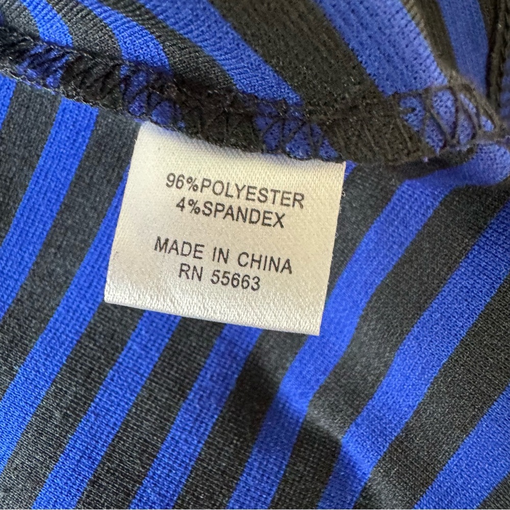 FOR CYNTHIA Size Medium Adorable Blue Striped Zip Up Jacket with Hood - Picture 6 of 6